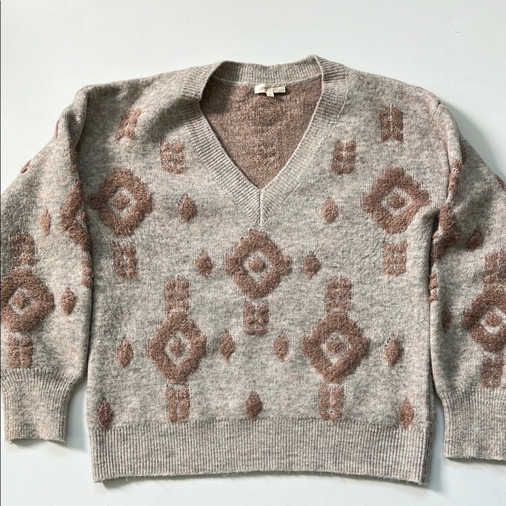 Mystree Soft Knit Sweater in Warm Taupe, Pink - Picture 6 of 10